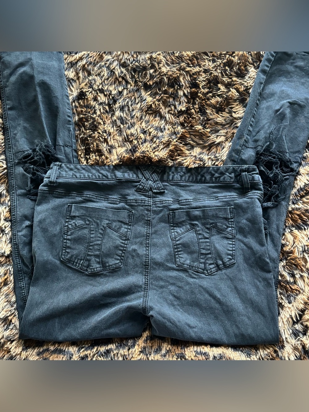 TRIPP NYC High-Waisted Black Distressed Ripped Skinny Jeans - Picture 3 of 5
